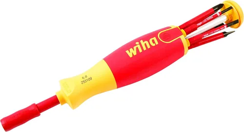 Miniatura 2 de Wiha 28393 - Juego de destornilladores emergentes de precisión con aislamiento, ranurados, 7 piezas y Klein Tools 32807MAG 7 en 1, destornillador