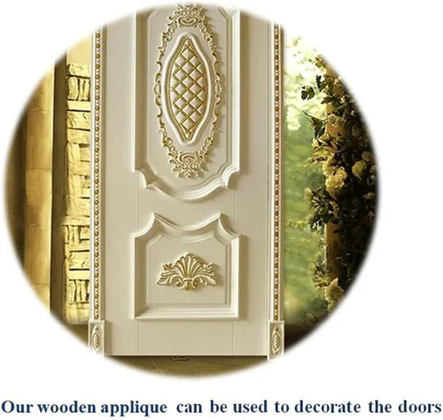 Miniatura 2 de Aplique de esquina tallada en madera para muebles del hogar, puerta, gabinete, decoración sin pintar, muebles tallados apliques onlays