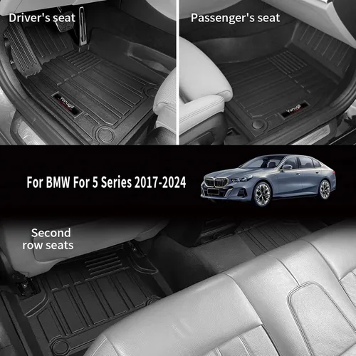 Miniatura 3 de Personalizado para BMW Serie 5 G30 2017-2023 Alfombrillas de Piso Forro de Carga Juego de Accesorios TPE Todo Clima 530i,540i,530e,M550i,xDrive,M5
