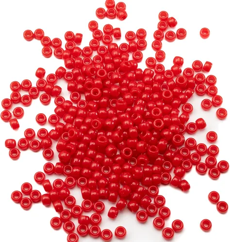 Miniatura 26 de 1000 piezas de cuentas de pony acrílicas de un solo color de 6 x 9 mm a granel para hacer joyas, aretes, trenzado de cabello Azul Oscuro