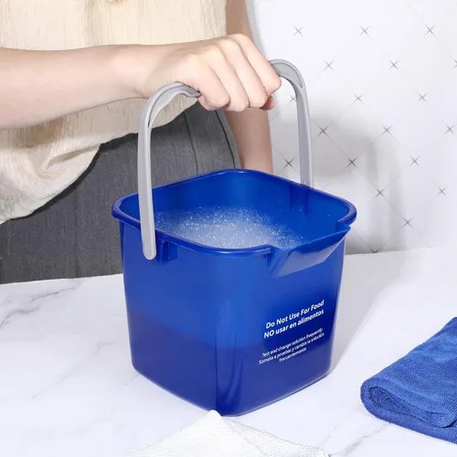 Miniatura 4 de Roshtia 6 cubos de limpieza de 6 cuartos de galón, cubo cuadrado de desinfectante pequeño, cubo de detergente para el hogar, comercial, restaurante