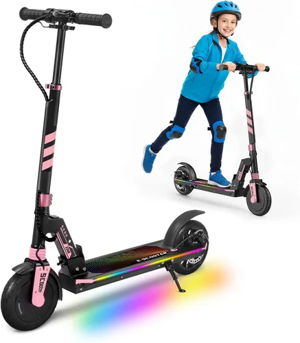 Miniatura 9 de Patinete eléctrico para niños y adolescentes, motor de 200 W/350 W, 12-19 MPH y 12-18 millas, neumáticos sólidos de 8 pulgadas/8.5 pulgadas, scooter