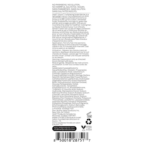 Miniatura 6 de VERB Ghost Exfoliating Scalp Nectar, 2 onzas líquidas, suero ligero, elimina la acumulación de producto, vegano, sin parabenos ni sulfatos nocivos