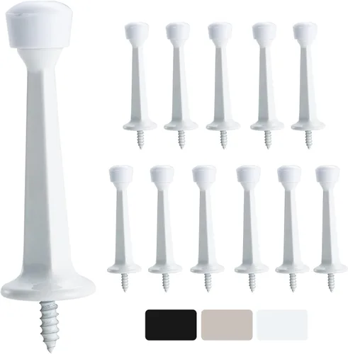 Miniatura 10 de HOME MASTER HARDWARE Topes de Puerta Rígidos Sólidos de Servicio Pesado de 3", Negro Mate, Paquete de 2 con Puntas de Plástico - Topes de Puerta