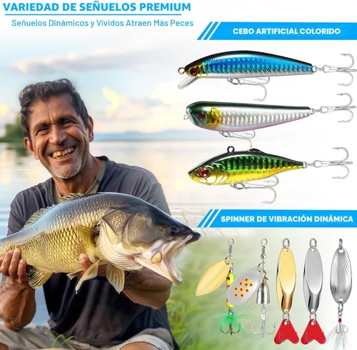 Miniatura 5 de PLUSINNO Fishing Lures, 137Pcs Tackle Box with Tackle Included, Crankbaits, Spoon, Hooks, Weights & Other Accessories, Fishing Bait Lure Gear Kit