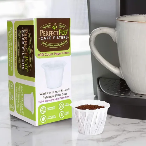 Miniatura 6 de Perfect Pod - Forros de papel reutilizables para cápsulas de café K Cup, se adapta a todas las marcas, compatible con todas las cápsulas