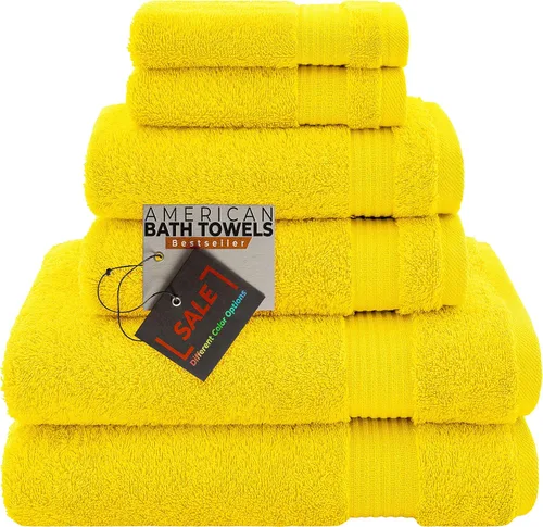 Miniatura 35 de American Bath Towels Juego de 6 toallas turcas de 100% algodón, ultra suaves, absorbentes, 2 toallas de baño, 2 toallas de mano, 2 toallas pequeñas