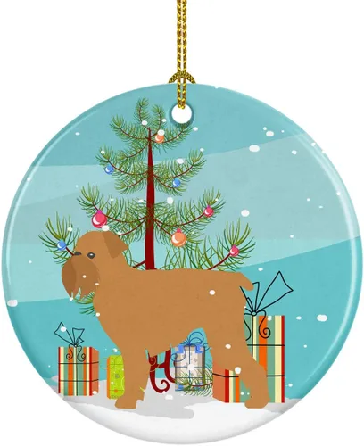 Miniatura 54 de Caroline's Treasures Bulldog inglés «Merry Christmas» adorno de cerámica para árbol de Navidad, decoración colgante para el hogar, Navidad, fiestas