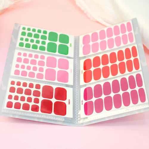 Miniatura 2 de Álbum de recolección de 120 ranuras para tiras de esmalte de uñas, envolturas completas para uñas de los pies, carpetas de almacenamiento vacías