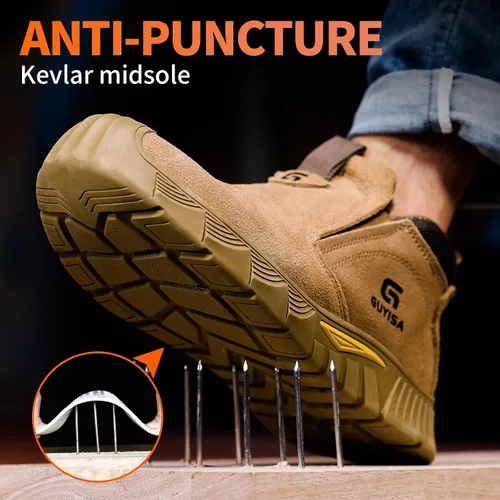 Miniatura 2 de Welding Boots for Men Slip On Work Boots for Men Fireproof Steel Toe Boots Men's Steel Toe Shoes Indestructible Safety Toe Shoes Construction Boots