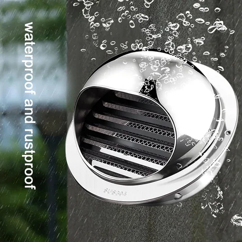 Miniatura 4 de Tapa de chimenea de acero inoxidable 304, rejilla de ventilación de pared exterior para parabrisas, tapa de ventilación de conducto, gorra