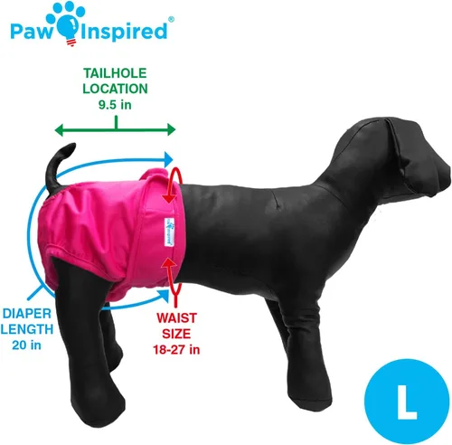 Miniatura 2 de Paw Inspired Pañales lavables y reutilizables para perras, pañales de tela para perros, incontinencia para perros (surtido (forro blanco), L