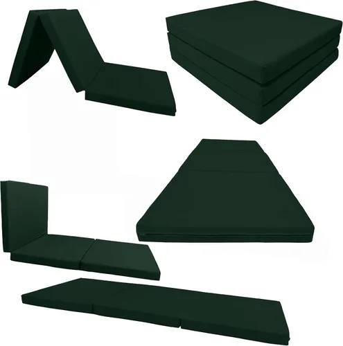 Miniatura 6 de D&D Futon Furniture Green Shikibuton - Camas plegables de espuma triple, alfombrillas plegables portátiles para piso, 3 x 27 x 75 pulgadas, densidad