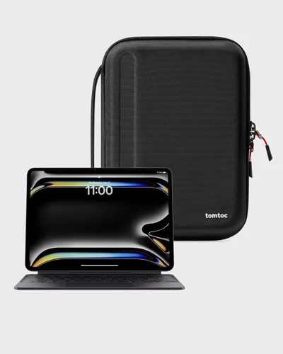 Miniatura 8 de tomtoc Funda tipo cartera para iPad Pro M5/M4 de 11 pulgadas 2025 y iPad Air M2 2024, iPad (A16), funda de transporte y almacenamiento con Negro