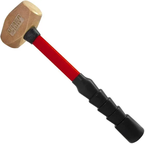 URREA Martillo de trineo – Martillo de perforación de cabeza de acero de 2 libras con cabezal de golpe forjado y mango acolchado de fibra de vidrio