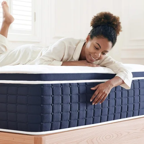 Miniatura 9 de Colchón Coolvie individual, híbrido de 10 pulgadas, resortes individuales con espuma viscoelástica, cama en una caja, sueño más fresco con alivio
