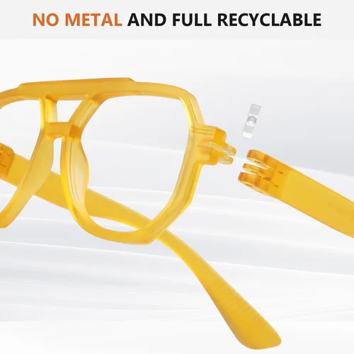 Miniatura 5 de BFOCO Pilot Gafas de Lectura Sin Metal Sin Tornillos Bisagras de Resorte Paquete de 6 Lectores de Gran Tamaño con Bisagras Dobles para Mujeres