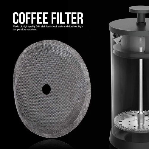 Miniatura 4 de Fdit 5 filtros universales de prensa francesa de acero inoxidable 304 de repuesto para 12 oz / 11.8 fl oz / 4 tazas de prensa francesa