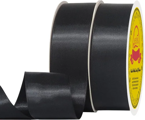 Miniatura 78 de Cinta de satén blanca antigua de doble cara de 1-1/2 pulgadas x 50 yardas, cinta de poliéster para envolver regalos, día de San Valentín, bodas