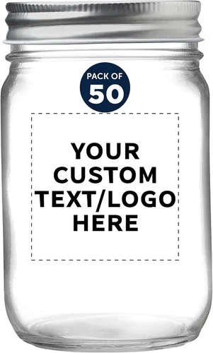 Miniatura 31 de DISCOUNT PROMOS Tarros de vidrio decorativos personalizados de 12 onzas, juego de 50 unidades, tarros de vidrio para avena durante la noche, dulces
