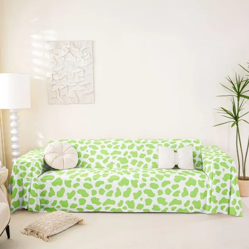 Miniatura 32 de Erosebridal Funda protectora para sofá, diseño de vaca lechera, diseño de vaca verde manzana, funda acolchada para sofá de animales occidentales