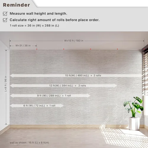 Miniatura 8 de Ansehan Wallcovering W903 - Toldo de la colección W903, 36 pulgadas de ancho x 8 yardas de largo, tejido de papel natural, tejido de pasto