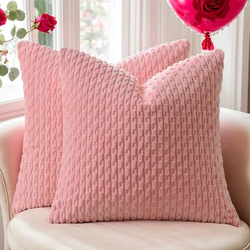 Miniatura 61 de Kevin Textile - Juego de 2 fundas de almohada decorativas de pana de 22 x 22 pulgadas, suaves, estilo bohemio, a rayas, decoración moderna del hogar