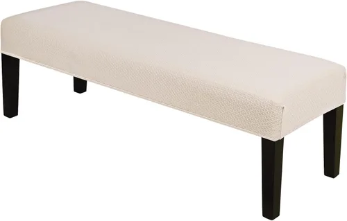Miniatura 33 de SearchI Funda de banco de comedor, fundas de asiento de banco largas elásticas lavables, funda rectangular para banco de mesa de comedor, para Beige
