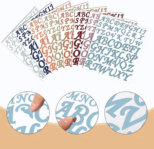 Miniatura 3 de Tenceur Adhesivos de letras de vinilo, 8 hojas, 416 unidades, color avanzado, 2 pulgadas, 3 pulgadas, gorra de graduación, impermeable