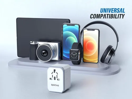 Miniatura 5 de EPICKA Adaptador de viaje universal, adaptador de enchufe de viaje europeo, adaptador de corriente internacional cargador mundial con USB-C y 4