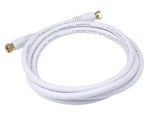 Miniatura 18 de Monoprice RG6 Quad Shield CL2 - Cable coaxial con conector tipo F para televisión, 1.5 pies Negro