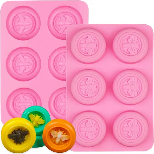 Miniatura 23 de Sakolla Paquete de 2 moldes cilíndricos de silicona para jabón, 15 moldes redondos de silicona para jabón hecho a mano, barras de loción, bombas