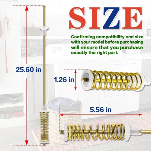 Miniatura 7 de WA45M7050AW/A4 WA456DRHDWR/AA WA50R5200AW/US WA50R5400AV/US WA456DRHDSU/AA Barras de suspensión para lavadora, 25.6 pulgadas aptas para lavadora