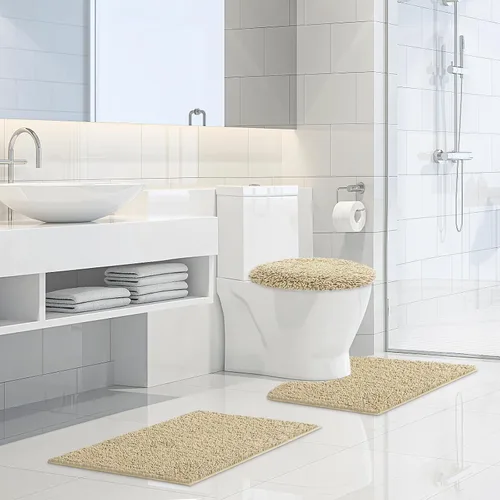 Miniatura 6 de TREETONE Shaggy - Funda de felpilla para tapa de inodoro de baño, fundas de asiento de felpa ultra suave, esponjosa y absorbente, 19 x 21 pulgadas