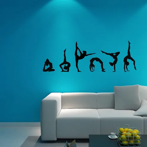 Miniatura 5 de Calcomanías de pared de gimnasia para niñas, arte de vinilo deportivo, arte de pared para habitación de los niños, decoración de pared para niñas