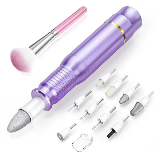 Miniatura 10 de Subay Juego de taladro eléctrico para uñas, 25000 rpm, kit profesional de manicura y pedicura para pies, manos y cutículas gruesas, 11 en 1