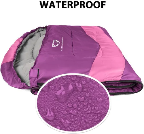 Miniatura 4 de Gold Armour Sacos de dormir para adultos, niños, niñas, mochileros, senderismo, campamento, clima frío y cálido 4 estaciones, uso en interiores