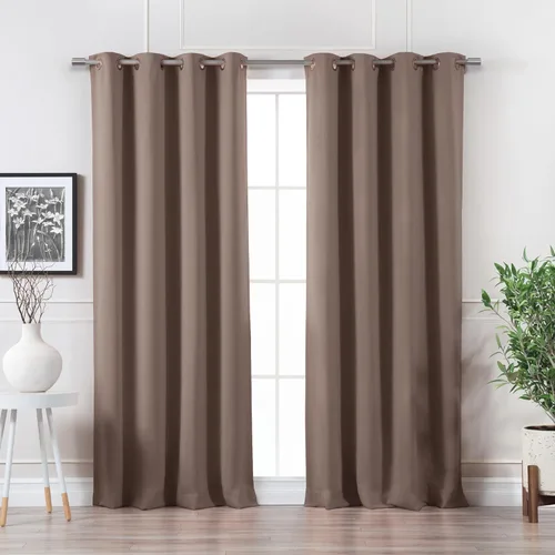 Miniatura 49 de Best Home Fashion Cortinas Opacas 2 Paneles - Tratamiento de Ventana con Aislamiento Térmico Premium Cortinas Opacas para Dormitorio - Parte Castaño
