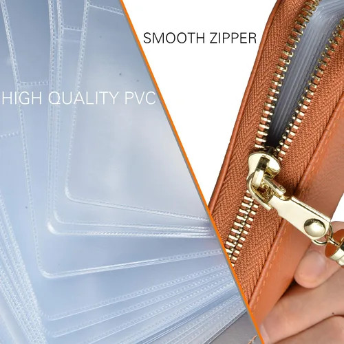 Miniatura 7 de Easyoulife - Billetera de piel con cierre y tarjetero para mujer, con bloqueo de interferencia de radiofrecuencia (RFID), cartera Rfid, M