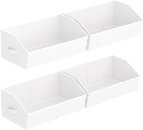 Miniatura 48 de Homsorout Organizador trapezoidal para armario, cestas grandes para organizar, caja de almacenamiento de tela para estantes, cubos de almacenamiento