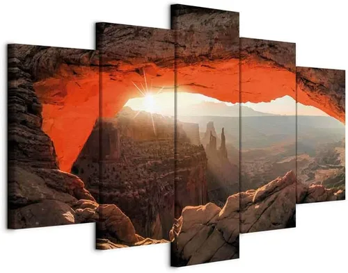 Miniatura 32 de artgeist Lienzo acústico para pared, diseño de montañas de la naturaleza, 80 x 40 pulgadas, 5 piezas con impresión de sonido de espuma acústica