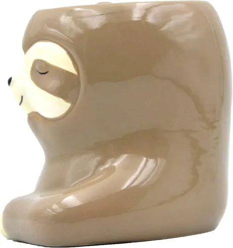 Miniatura 5 de Portatápices de cerámica con forma de perezoso de 3.9 pulgadas, soporte para lápices y cepillos de dientes de perezoso, bonito accesorio