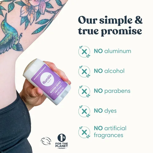Miniatura 5 de Humble Brands - Desodorante en barra sin aluminio natural para mujeres y hombres, dura todo el día, seguro y certificado libre de crueldad, lavanda