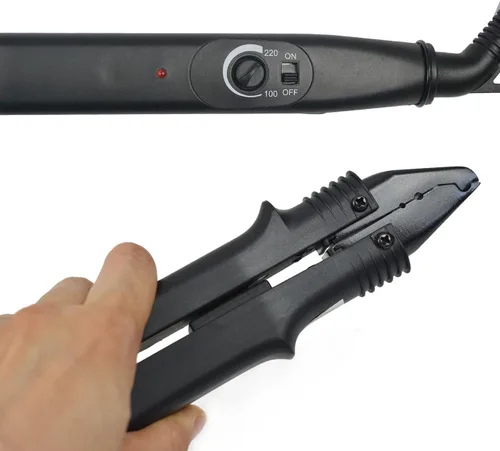 Miniatura 4 de Kit de herramientas de extensiones de cabello con conector de hierro térmico de fusión, enchufe de EE. UU., 50 unidades de protectores térmicos
