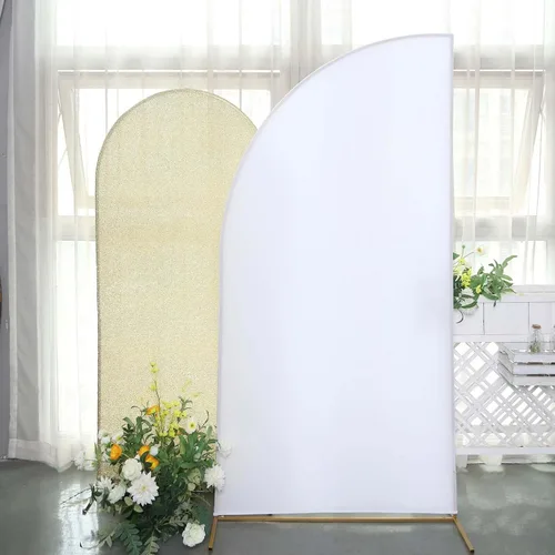 Miniatura 167 de Efavormart - Juego de 4 fundas de elastano beige para arco de media luna, fundas de telón de fondo Chiara de 2.5 pies a 7 pies para escenarios