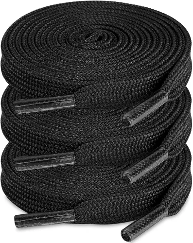 ZHENTOR 3 pares de cordones planos para zapatos deportivos, cordones para tenis, zapatos atléticos para correr, botas