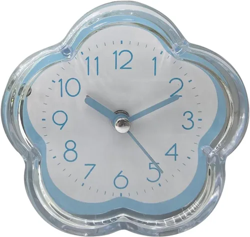 Miniatura 11 de Reloj despertador, con forma de flor, silencioso, para mesita de noche, marco transparente, sin tictac, reloj digital de cuarzo para sala de estar