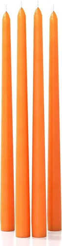 Miniatura 76 de CANDWAX Paquete de 4 velas cónicas blancas, sin goteo, de combustión lenta, sin perfume, de 12 pulgadas, ideales para mesa de comedor, candelabros