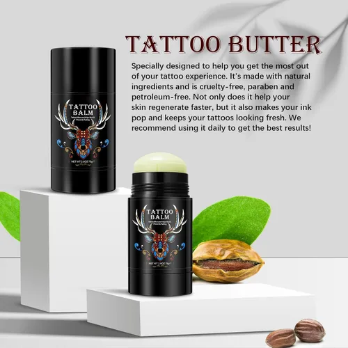 Miniatura 7 de Yecuce - Mantequilla bálsamo para el cuidado posterior de tatuajes, 2.6 oz, crema hidratante y mejoradora del color para tatuajes nuevos y viejos
