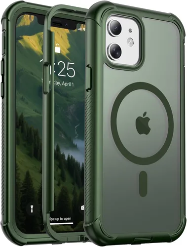 Miniatura 43 de jaroco - Funda magnética compatible con MagSafe para iPhone 11 de 6.1 pulgadas; protección de grado militar contra caídas, de doble capa